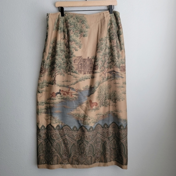 Vintage Lauren Ralph Lauren Balmoral Fox Hunt Skirt size 16 NWT - Picture 3 of 7